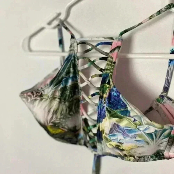 The Bikini Lab High Neck Bikini Top Floral Small - Picture 3 of 5